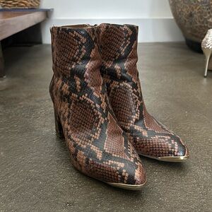 Franco Sarto Snakeskin Booties - size 9 - excellent condition